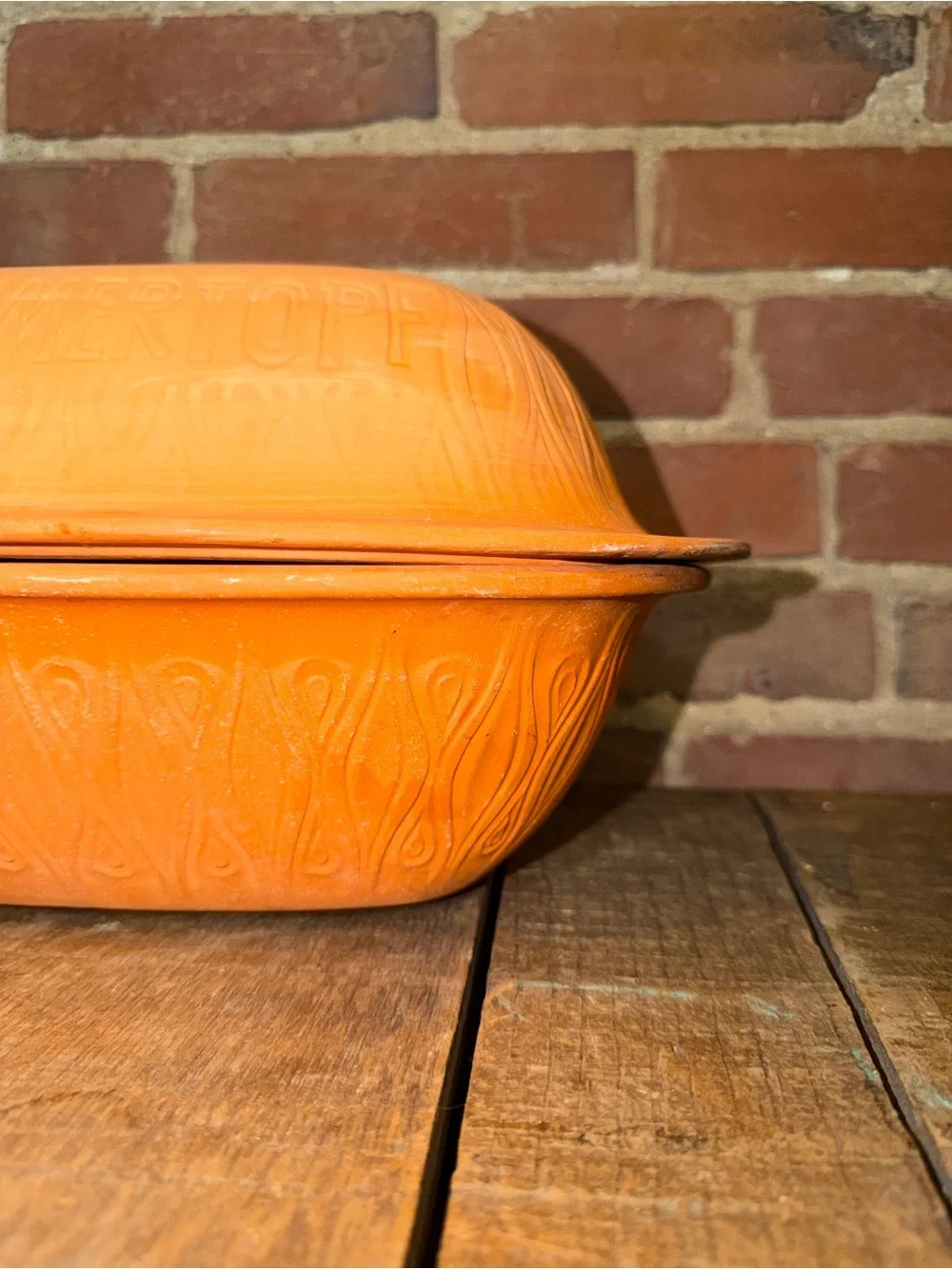 Terracotta Baker in Orange - Oven-to-Table Clay Roaster